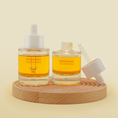 OEM 1oz van het het Serumdruppelbuisje van de Glasolie de Flessen50ml Vlakke Schouder