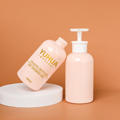 360ml de plastic Roze Kleur van Verpakkingsflessen met Hete het Stempelen Lotionpomp