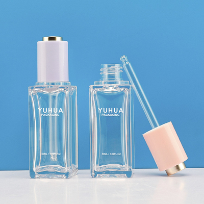 50ml de plastic Verpakkende van de de Drukknoppers van de Flessendraai Fles van het het Serumdruppelbuisje Duidelijke