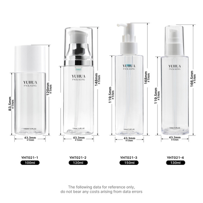 berijpte de Plastic de Lotionfles van 100ml 130ml 150ml Transparante Cilinder om Fles met Pomp