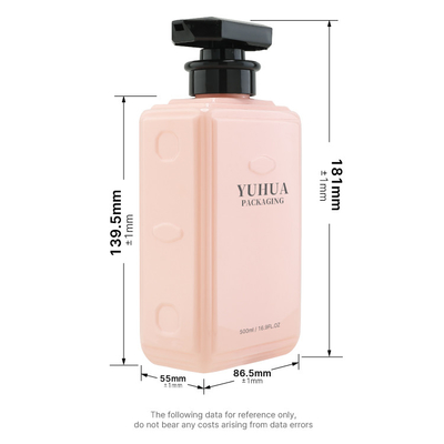 De vierkante Fles van de Haarverzorging500ml Plastic Shampoo met de Kosmetische Plastic Fles van de Lotionpomp