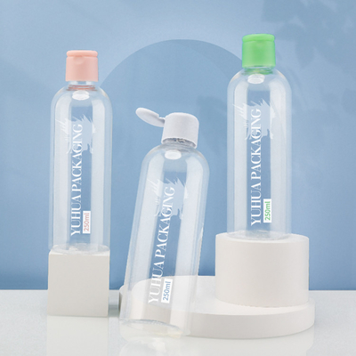 Aangepast Embleem250ml Plastic Flip Cap Bottles For Shampoo Veredelingsmiddel