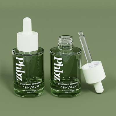 OEM 30ML 1oz van het Druppelbuisjeflessen van het Luxeglas Groene het Serumfles