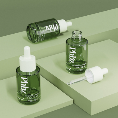 OEM 30ML 1oz van het Druppelbuisjeflessen van het Luxeglas Groene het Serumfles