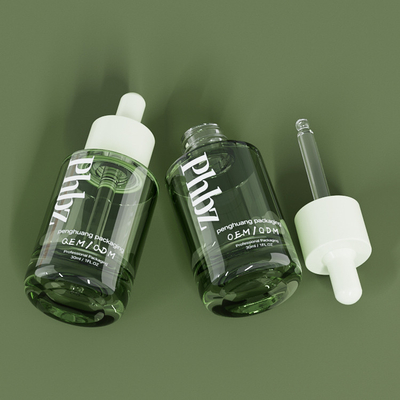 OEM 30ML 1oz van het Druppelbuisjeflessen van het Luxeglas Groene het Serumfles