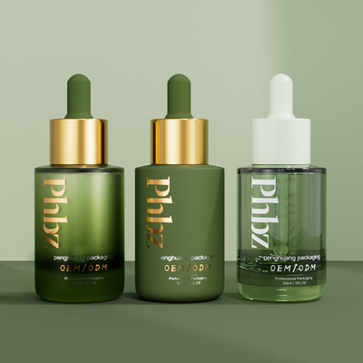 Gedrukte het Druppelbuisjeflessen van het Glas1oz Buitensporige Serum voor Kosmetische Verpakking