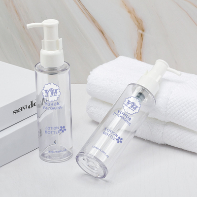 Aangepaste logo-cilinder PETG-lotionpompfles voor cosmetische verpakkingen
