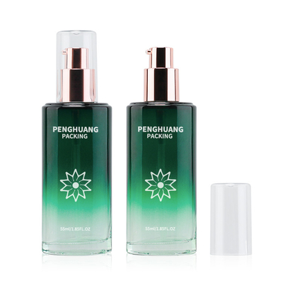 55ml de de Lotionfles van het schoonheidsglas berijpte Groene Verpakking van de Gift Vastgestelde Skincare van de Lotion de Kosmetische Fles