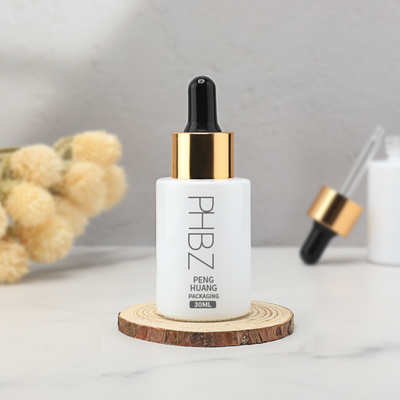 30 ml 1 oz witte olie serum fles met dropper cap aangepast logo