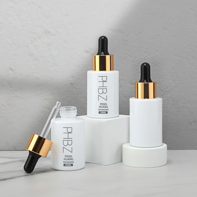 30 ml 1 oz witte olie serum fles met dropper cap aangepast logo