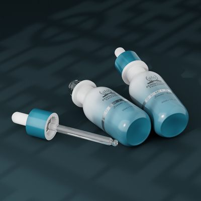 MSDS Olie Serum Fles Met Druppel Duidelijk Roze Geel Blauwe Kleur