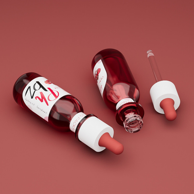 Niet-giftig glas serum toner essentie olie fles voor cosmetische verpakking