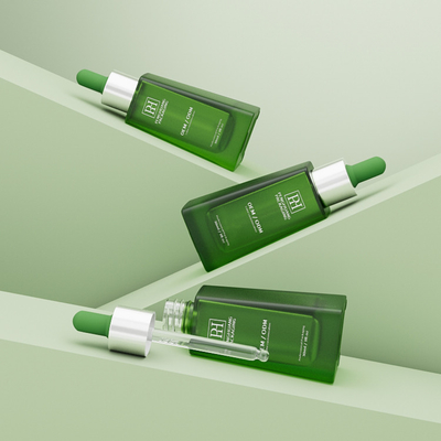 30 ml 1 oz groen glas leeg serum druppelflessen EO sterilisatie