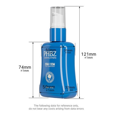 Huidverzorging Verpakking Druk Oblate Lotion Pump Fles 50 ml Trapeziumvorm