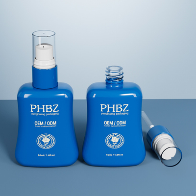 Huidverzorging Verpakking Druk Oblate Lotion Pump Fles 50 ml Trapeziumvorm