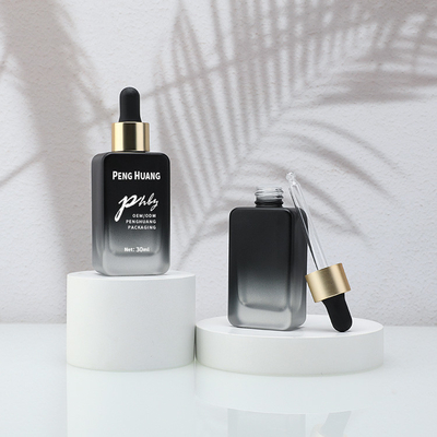 Zwarte glazen dropperfles 30 ml voor serum toner essentie olie