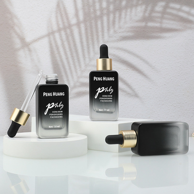 Zwarte glazen dropperfles 30 ml voor serum toner essentie olie