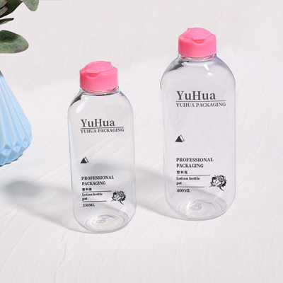 Op maat gemaakte ronde plastic shampoofles 250 ml 400 ml recycleerbare Flip Top plastic lotionfles
