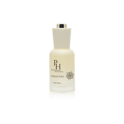 Gepersonaliseerd logo 30 ml ronde lege glas serum druppelflessen met zijde-scherm print