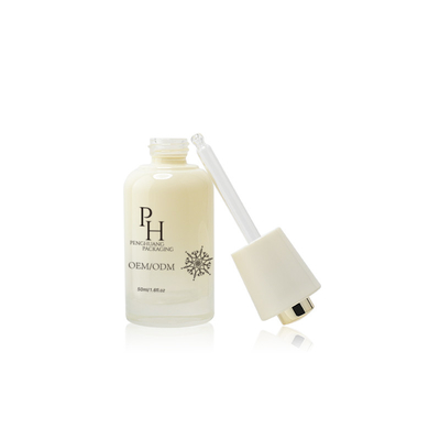 Gepersonaliseerd logo 30 ml ronde lege glas serum druppelflessen met zijde-scherm print