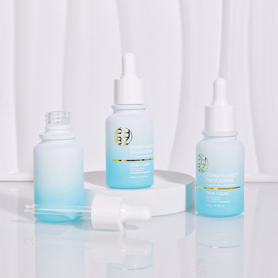 Custom Logo 30 ml glazen serumfles Matte witte druppelfles voor haar olie