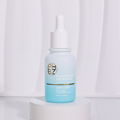Gepersonaliseerde 1 oz 30 ml glas serum druppelflessen met logo voor gezichtsverzorgingsolie