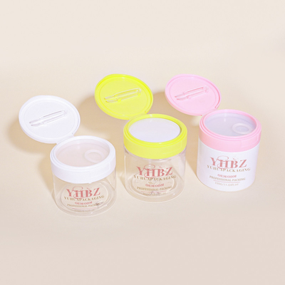 270g 330g 360g FLIP top cap make-up katoenen container huisdier plastic cosmetische pot met pincet