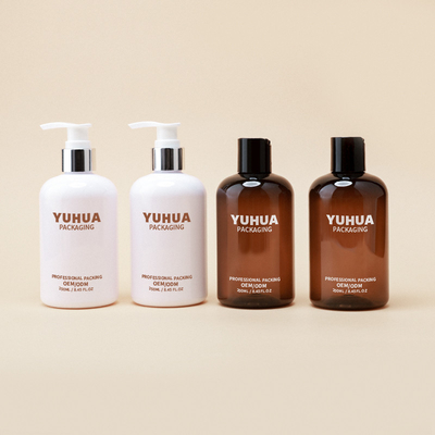 Goede prijs. 250 ml Ronde Plastic shampoo Fles Pet Cosmetische verpakking lotion Fles met pomp online