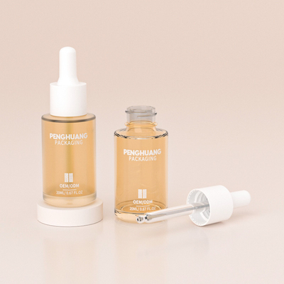 Gepersonaliseerd logo 20 ml helder glas serum dropper flessen voor cosmetische verpakking