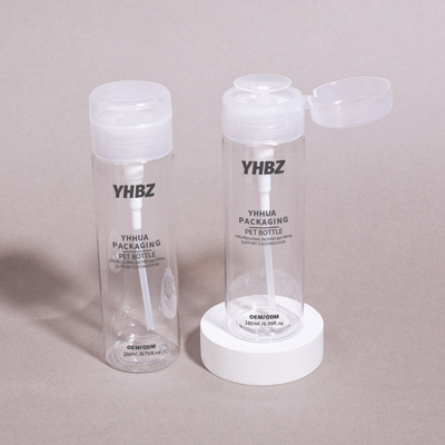 Duidelijke plastic fles voor nagellak, make-upverwijder, toner