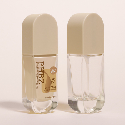 Op maat gedrukte 30 ml glazen vloeistofbasisfles met lotionpomp