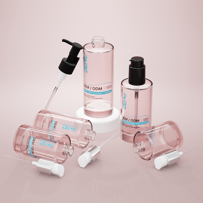 Op maat gemaakte glazen cosmetische fles 100 ml 120 ml 150 ml serumlotion pomp fles