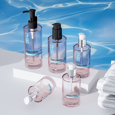 Op maat gemaakte glazen cosmetische fles 100 ml 120 ml 150 ml serumlotion pomp fles
