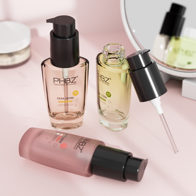 Serumlotion Pump Fles 50 ml Glas Vloeibare Foundation Flessen met Pomp