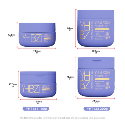 100 g 200 g Plastic verpakkingspotten Eco-vriendelijke cosmetische plastic pot met deksel