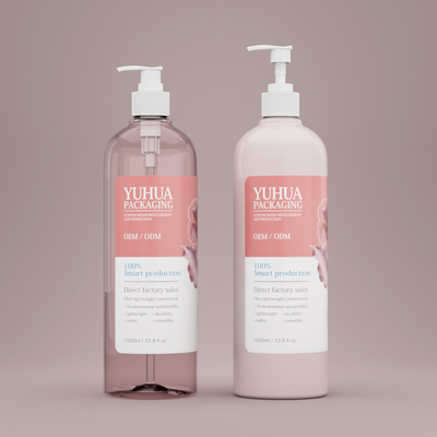 Groothandel Plastic lotion fles Wit1000ml Custom PET shampoo en conditioner fles