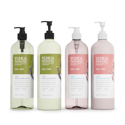 Groothandel Plastic lotion fles Wit1000ml Custom PET shampoo en conditioner fles