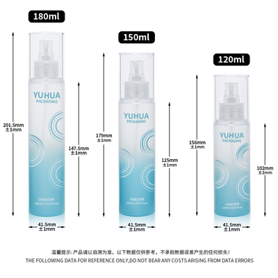 Persoonlijke toner cosmetische spuitfles helder cilinder PET spuitfles voor vochtinbrengende toner