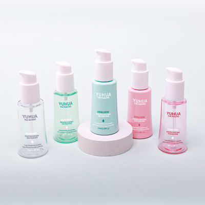 Plastic gezichtslotion pomp fles 50ml conische olie serum fles voor effectieve huidverzorgingsoplossingen