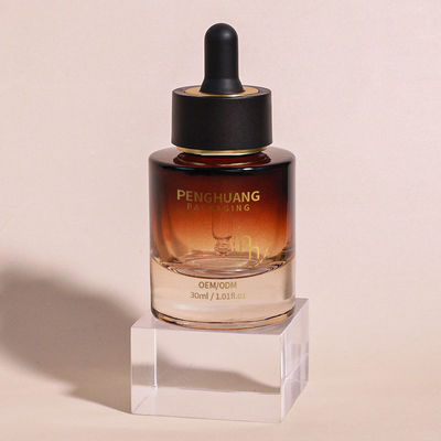 Transparante glazen serumflesjes met druppelaar voor aangepaste huidverzorgingsbehoeften