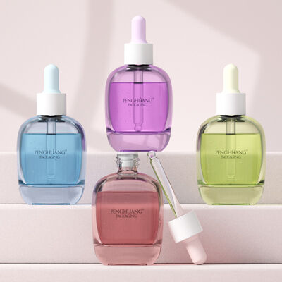 30 ml glazen serumdrupper Fles olie serumfles met zijde scherm Warm stempelen Etikettering ideaal voor essentiële oliën en huidverzorgingsproducten