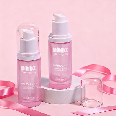 Glasflessen met pomp accessoire robuust glasflessenmateriaal ontworpen voor huidverzorging en schoonheidslotions