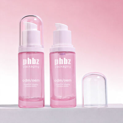 Glasflessen met pomp accessoire robuust glasflessenmateriaal ontworpen voor huidverzorging en schoonheidslotions