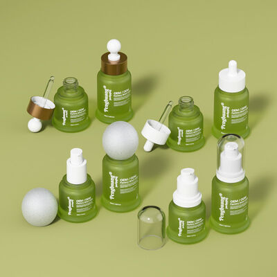 Essentiële olie serumfles met hot stamping bedrukking die een stijlvolle cosmetische verpakking en aantrekkingskracht voor huidverzorgingsproducten biedt