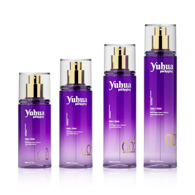 Cosmetische verpakkingsset plastic flessen met aangepast logo zeefdruk en hot stamping bedrukking voor toner, lotion en serum opslag