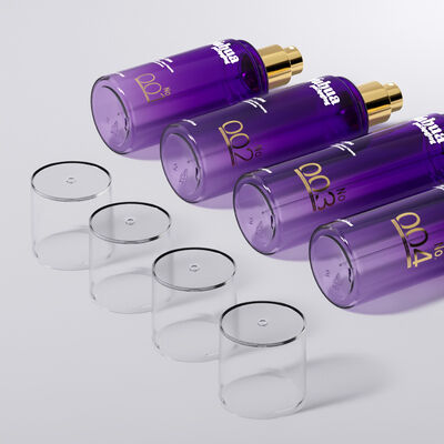 Cosmetische verpakkingsset plastic flessen met aangepast logo zeefdruk en hot stamping bedrukking voor toner, lotion en serum opslag