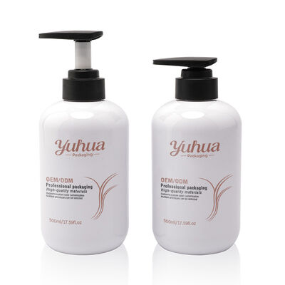 500 ml ronde PET cosmetische fles gemaakt van recyclebaar materiaal ter ondersteuning van duurzame verpakkingsinitiatieven in cosmetica