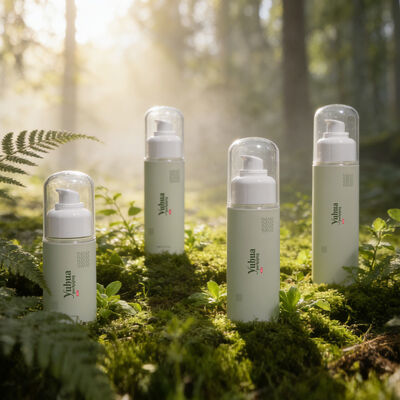 Plastic verpakkingsflessen met logo in diverse maten met morspreventie voor cosmetisch gebruik