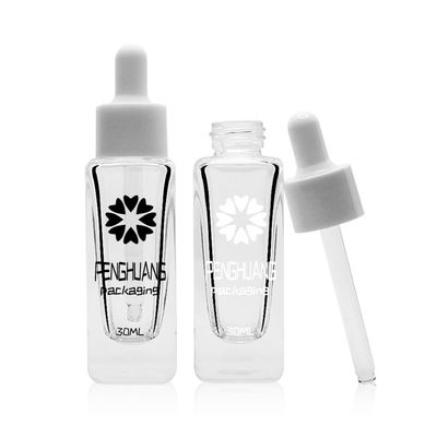 50ml de fles van het serumglas met wit druppelbuisje