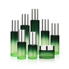 Matte Cosmetic Packaging Set Reusable Green Round Shape 60ml 120ml
